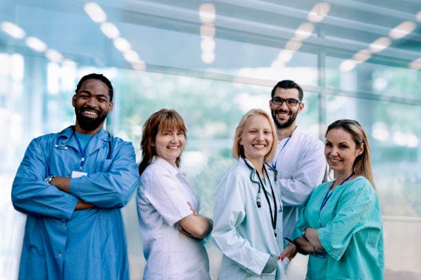 Emergency physicians collaborating in a hospital setting